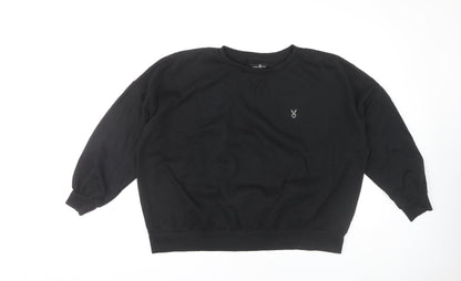 Cardio Bunny Black Women's L Pullover Sweatshirt - Casual Logo