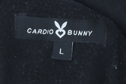 Cardio Bunny Black Women's L Pullover Sweatshirt - Casual Logo