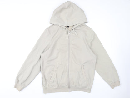 Mens UK Size M H&M Beige Full Zip Hoodie