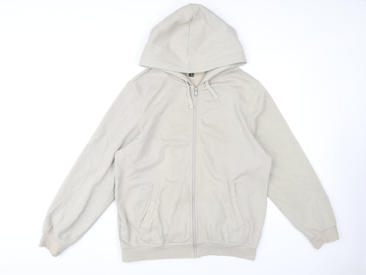Mens UK Size M H&M Beige Full Zip Hoodie