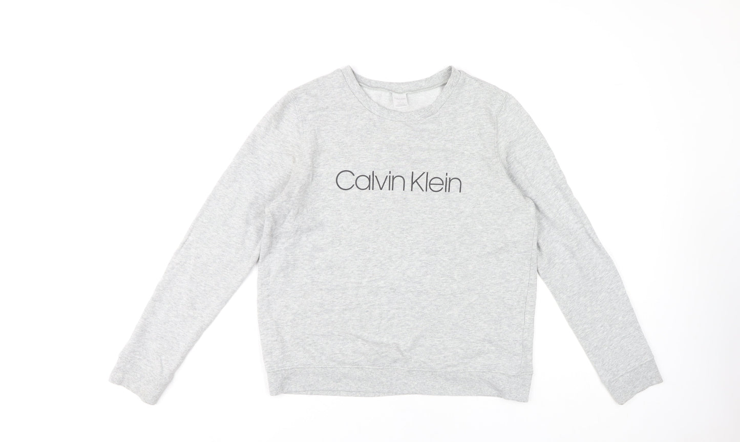 Womens UK Size M Calvin Klein Grey Pullover Sweatshirt