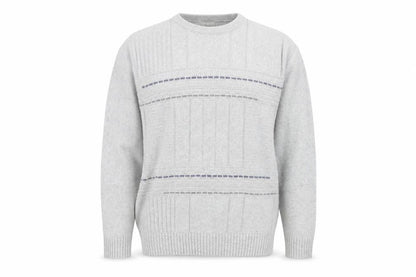 BH Men's Grey Cable-Knit Pullover Jumper M