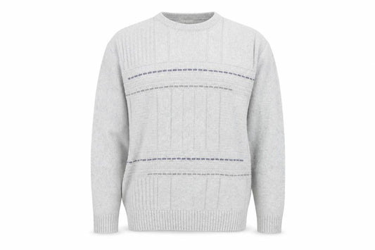 BH Men's Grey Cable-Knit Pullover Jumper M