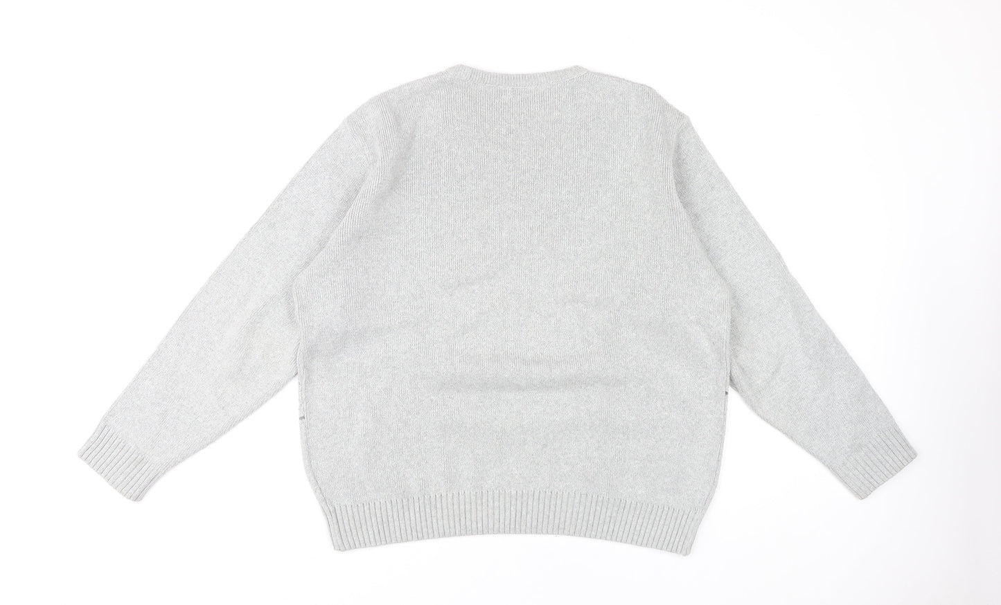 BH Men's Grey Cable-Knit Pullover Jumper M