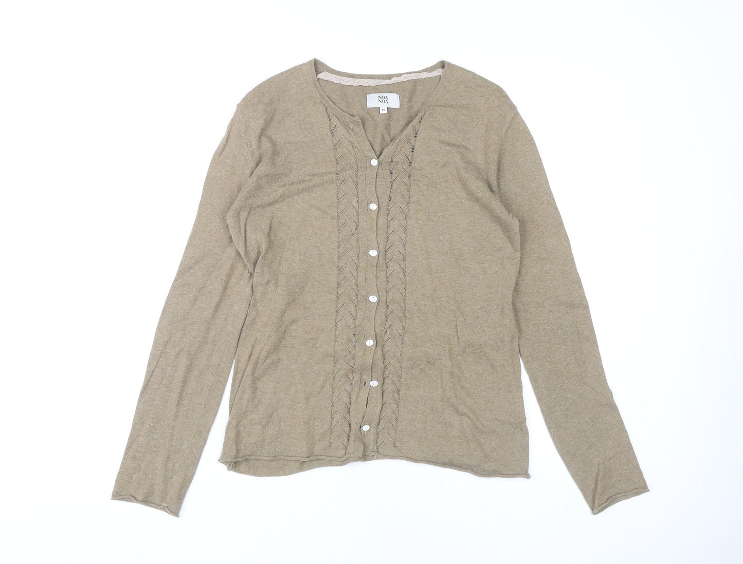 Womens UK Size XS Noa Noa Beige Cardigan Jumper