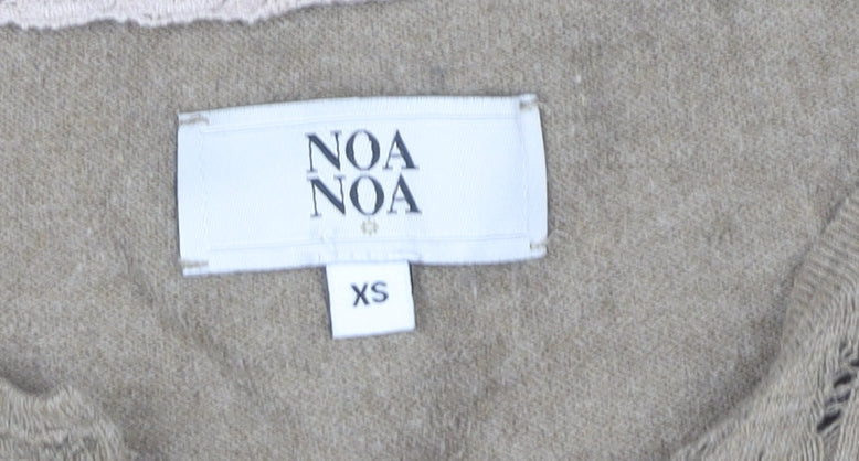 Womens UK Size XS Noa Noa Beige Cardigan Jumper