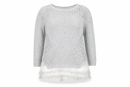 Womens UK Size M Quiz Silver Tunic Blouse