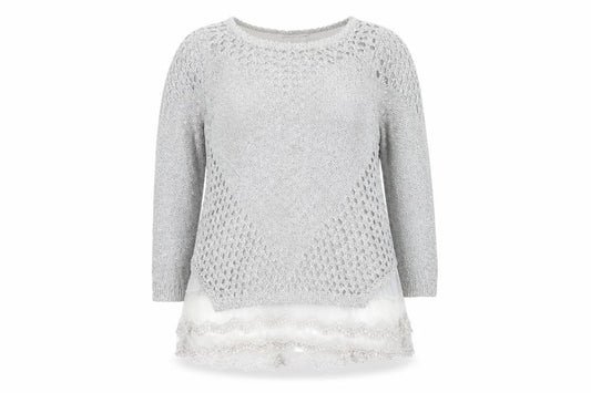 Womens UK Size M Quiz Silver Tunic Blouse