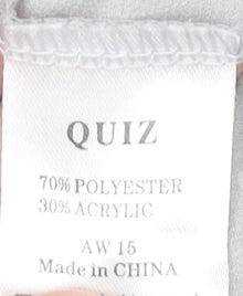 Quiz Women's Silver Tunic, Long Sleeve Knit Top, M