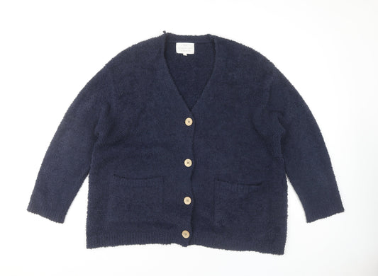 Womens UK Size L NEXT Blue Cardigan Jumper