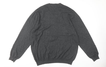 Marks and Spencer Men's Grey XL V-Neck Pullover