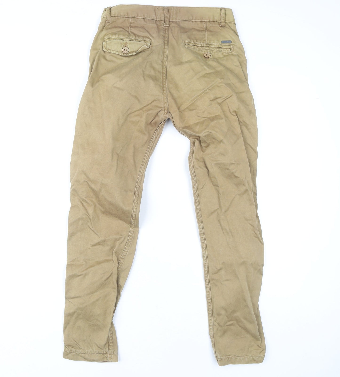 Mens UK Size 26 Voi Jeans Regular Fit Chino Beige Trousers