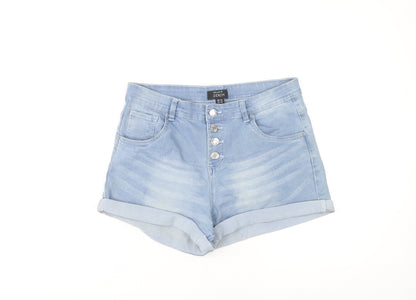 Select Women Blue Denim High-Rise Shorts Size 14