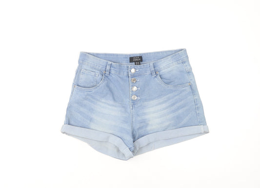 Select Women Blue Denim High-Rise Shorts Size 14