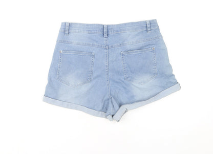 Select Women Blue Denim High-Rise Shorts Size 14