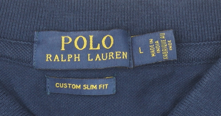 Ralph Lauren Men's Blue Slim Fit Polo, L, Casual Wear