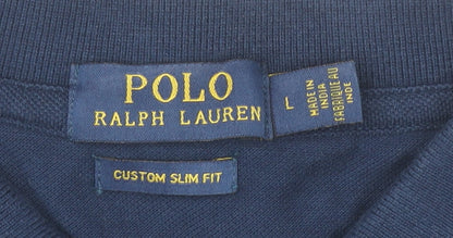 Ralph Lauren Men's Blue Slim Fit Polo, L, Casual Wear