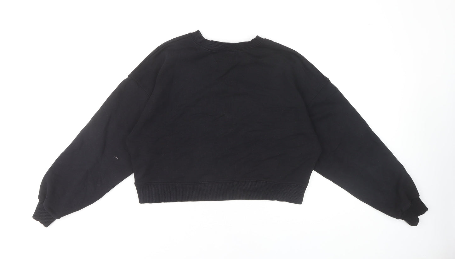 Womens UK Size 12 Pull & Bear Black Pullover Sweatshirt