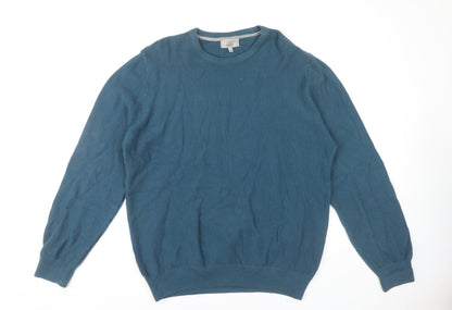 Marks and Spencer Men's Blue Cotton Pullover Jumper XL