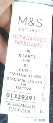 Marks and Spencer Men's Blue Cotton Pullover Jumper XL