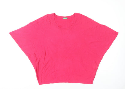 Womens UK Size M United Colors of Benetton Pink Cape Jumper
