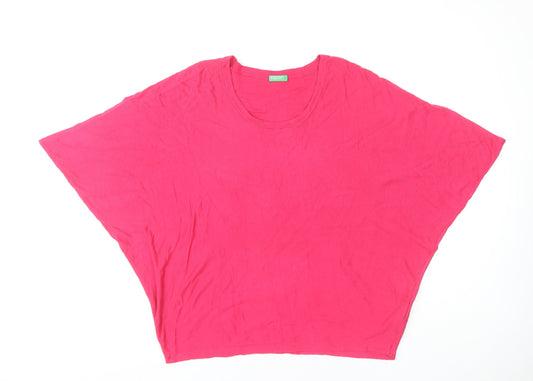 Womens UK Size M United Colors of Benetton Pink Cape Jumper