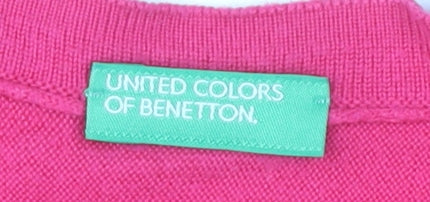 Womens UK Size M United Colors of Benetton Pink Cape Jumper