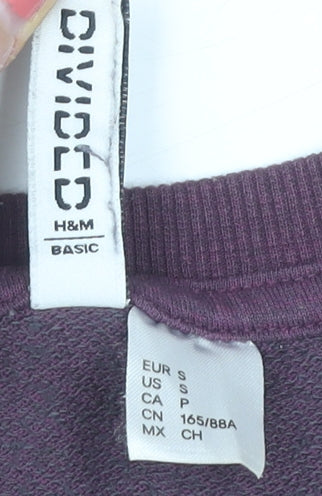 H&M Women's Purple Sweatshirt, Size S, Casual Wear