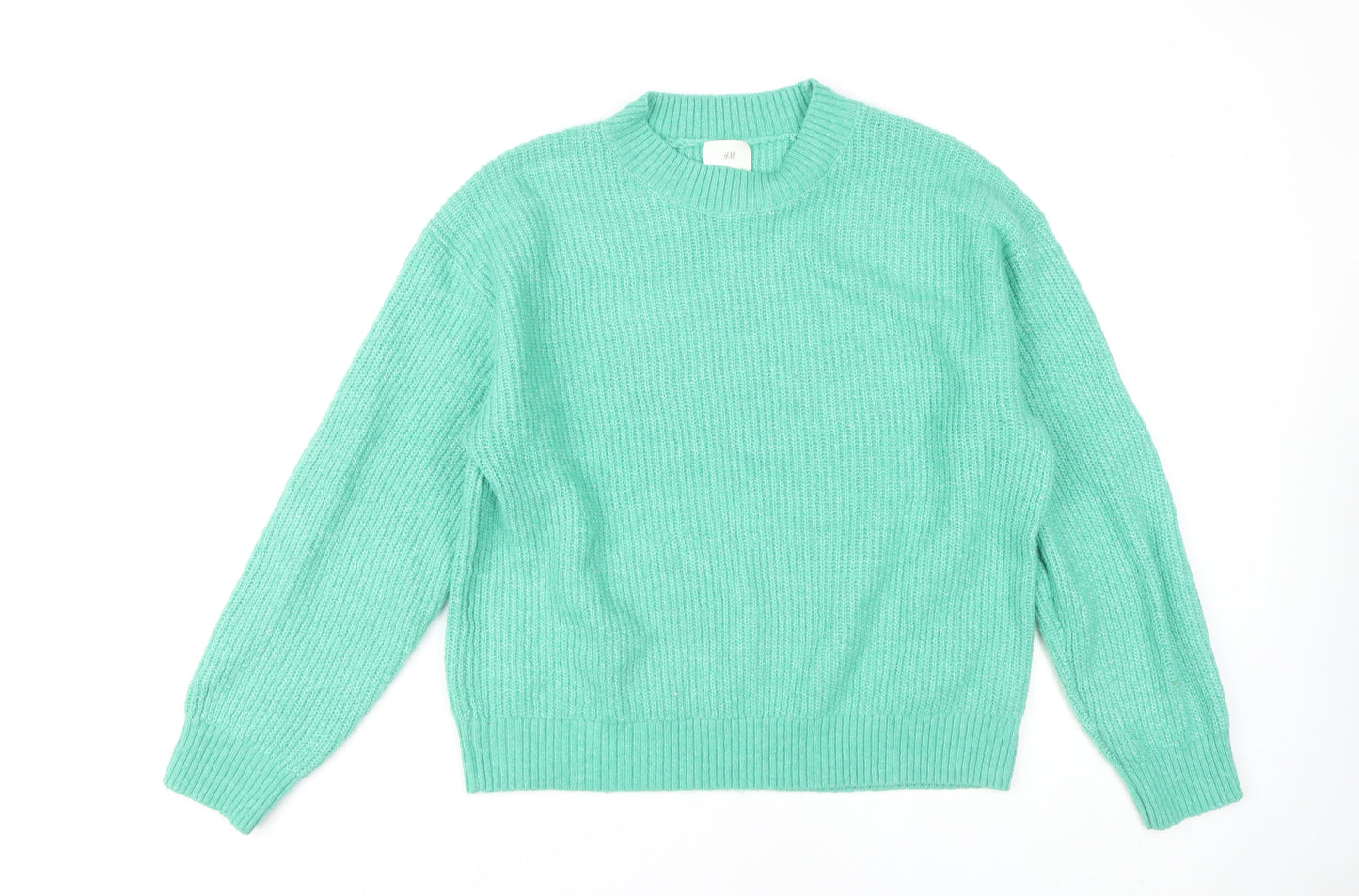 Womens UK Size 12 H&M Green Pullover Jumper