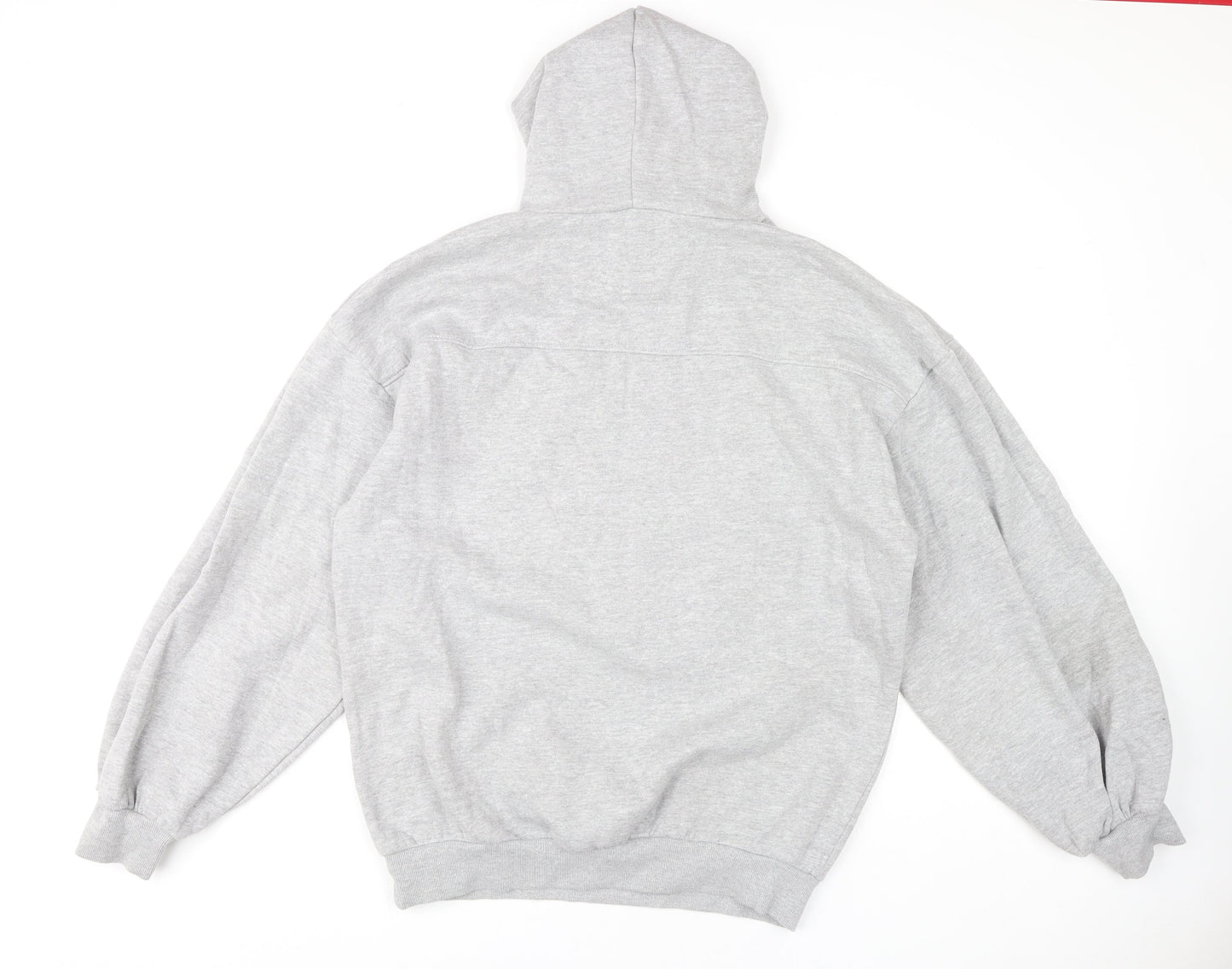 RISING Grey Pullover Hoodie M Unisex Adults Casual