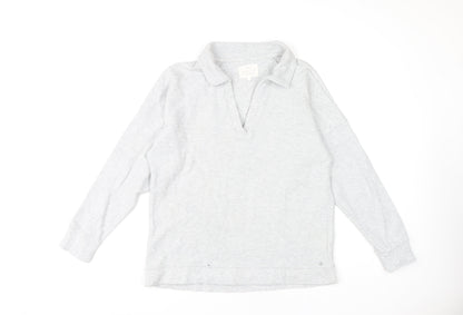 Next Grey Women's L Sweatshirt, Collared Casual Style