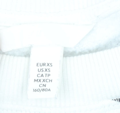 Women's White Striped Pullover Sweatshirt Size 8
