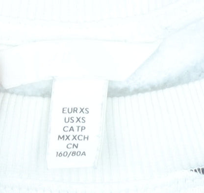 Women's White Striped Pullover Sweatshirt Size 8