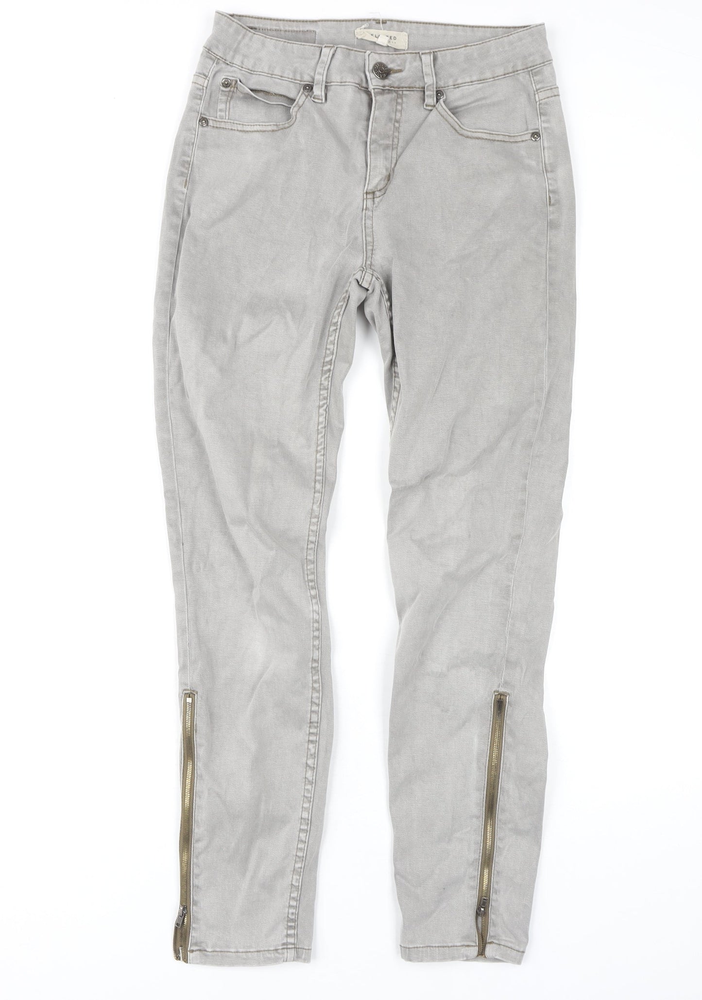 Womens UK Size M Selected Regular Fit Skinny Grey Jeans