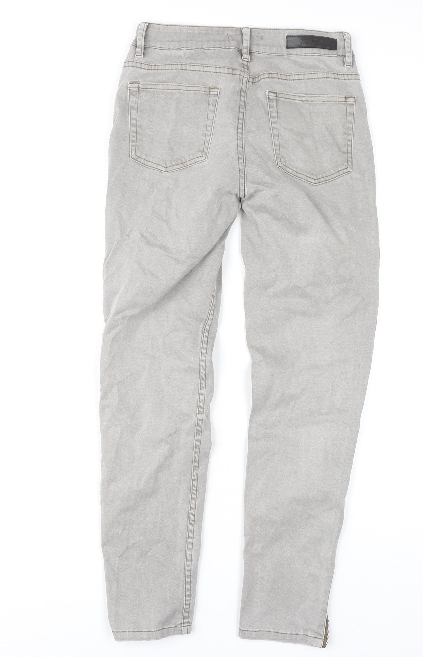 Womens UK Size M Selected Regular Fit Skinny Grey Jeans