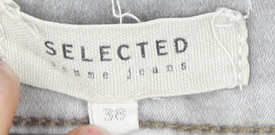 Womens UK Size M Selected Regular Fit Skinny Grey Jeans