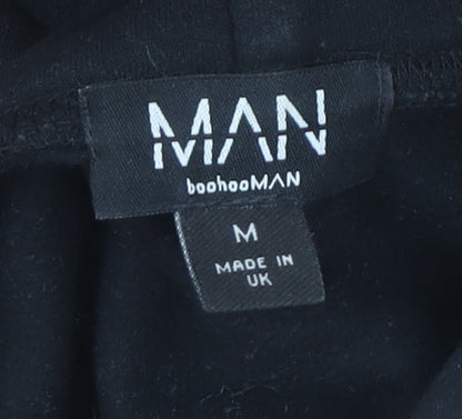 Mens UK Size M boohooMAN Black Pullover Hoodie