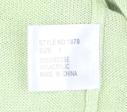 Womens UK Size 10 Marble Green Cardigan Jumper