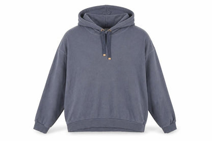 River Island Women's Blue Pullover Hoodie L