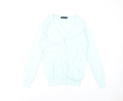 Womens UK Size 14 Zara Blue Cardigan Jumper