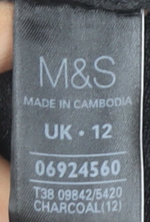 Womens UK Size 12 Marks and Spencer Grey Cardigan Jumper