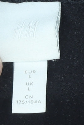 H&M Women's Black Pullover Hoodie - L