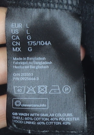 H&M Women's Black Pullover Hoodie - L