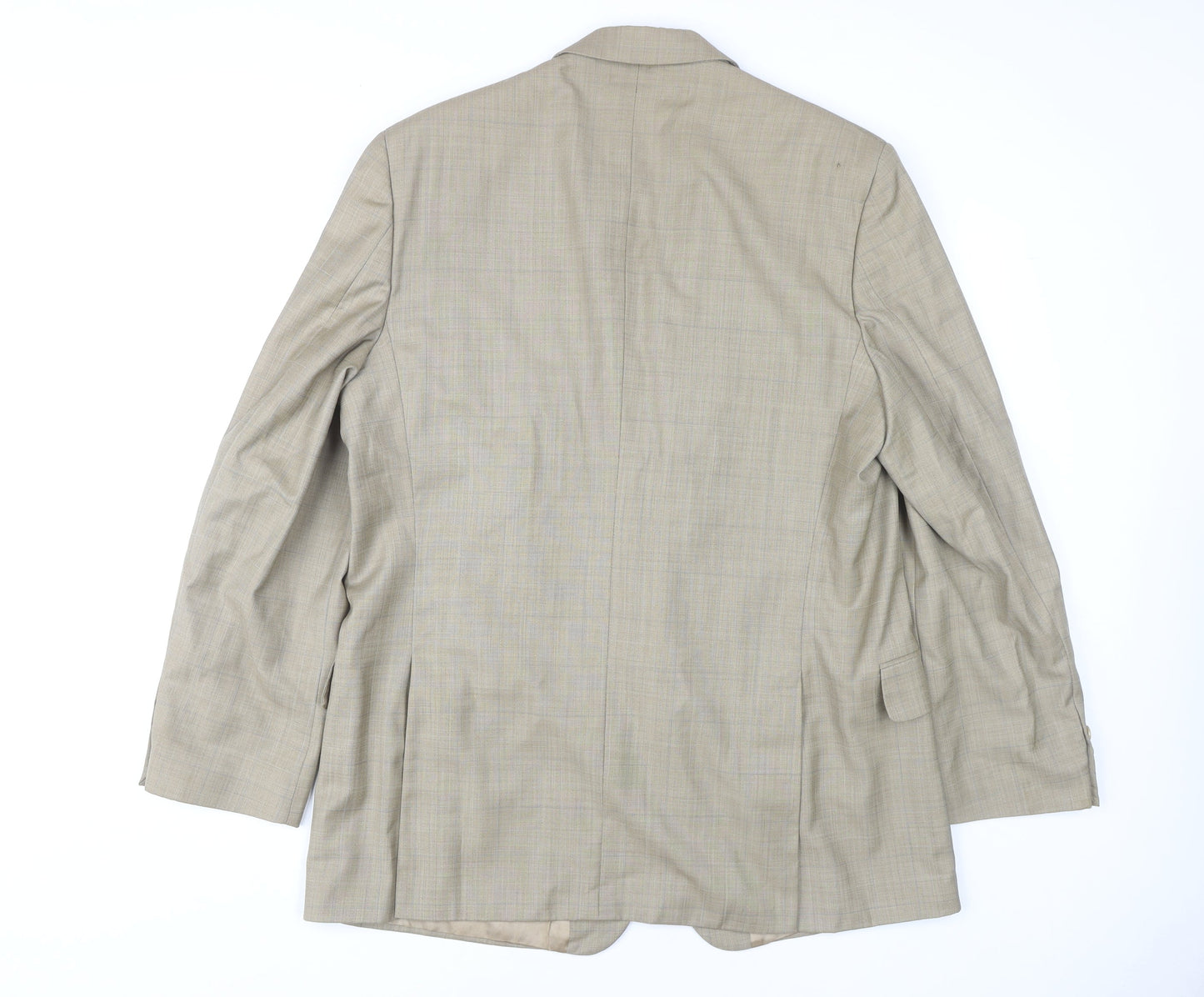 Jaeger Men's Beige Check Blazer Jacket, Size 54