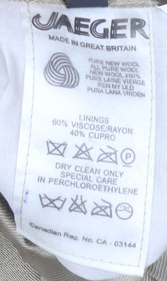 Jaeger Men's Beige Check Blazer Jacket, Size 54