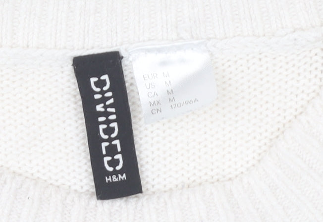 Womens UK Size M H&M White Pullover Jumper