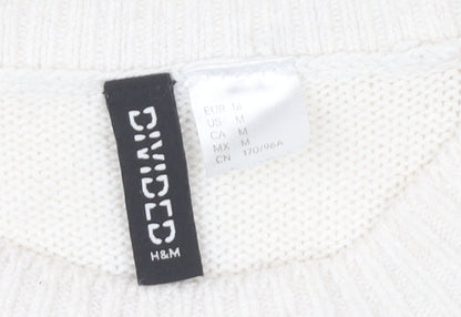 Womens UK Size M H&M White Pullover Jumper
