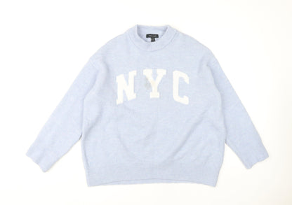 Womens UK Size S New Look Blue Pullover Jumper