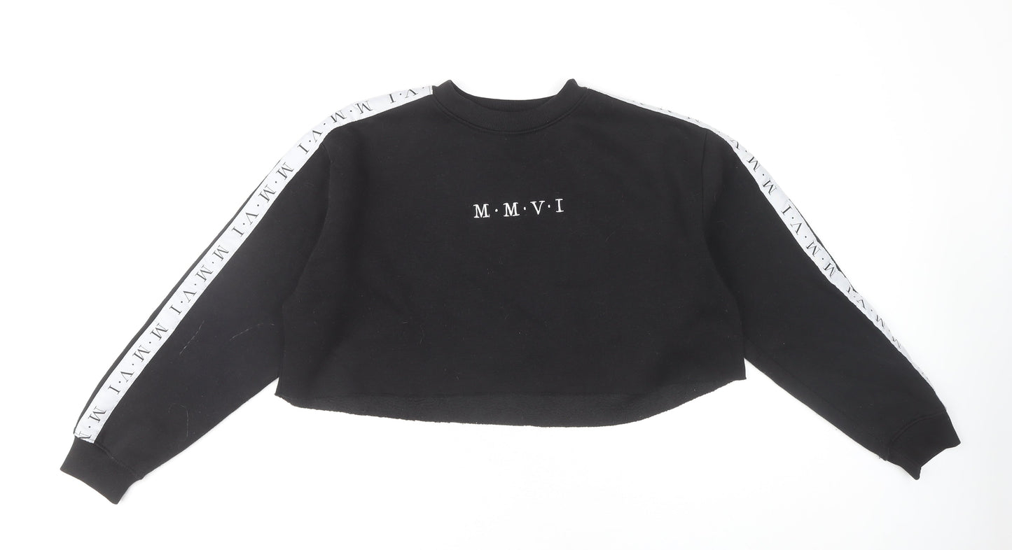 Womens UK Size XL Boohoo Black Pullover Sweatshirt