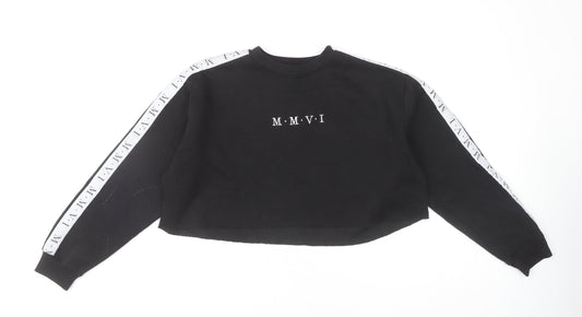 Womens UK Size XL Boohoo Black Pullover Sweatshirt
